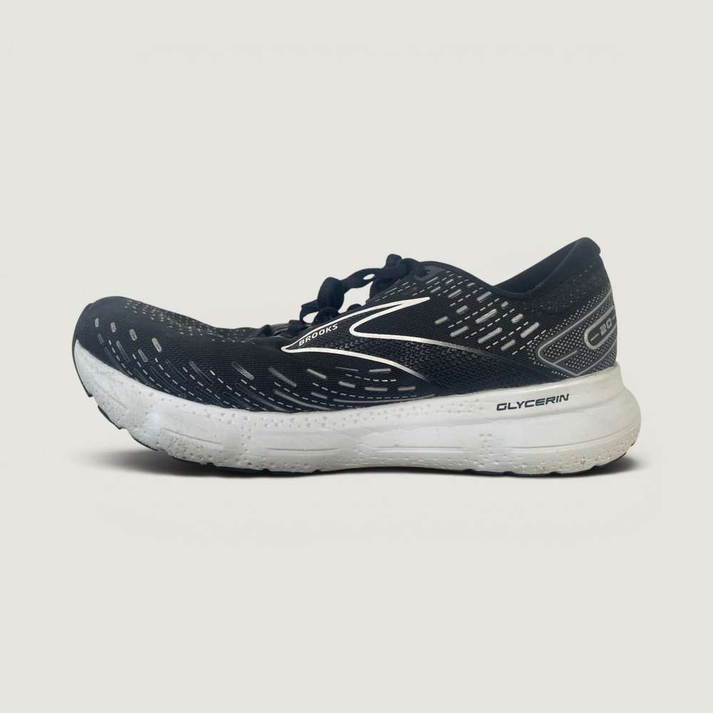 Brooks Glycerin 20 Mens 10.5 2E Wide Running‎ Shoes Black White Sneakers Gym